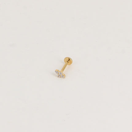 Piercing en titane - 4 cristaux