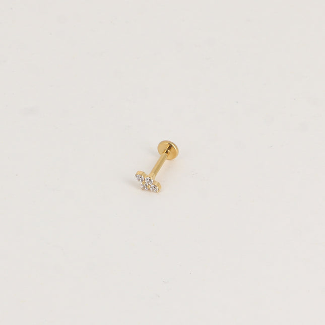 Piercing en titane - 4 cristaux