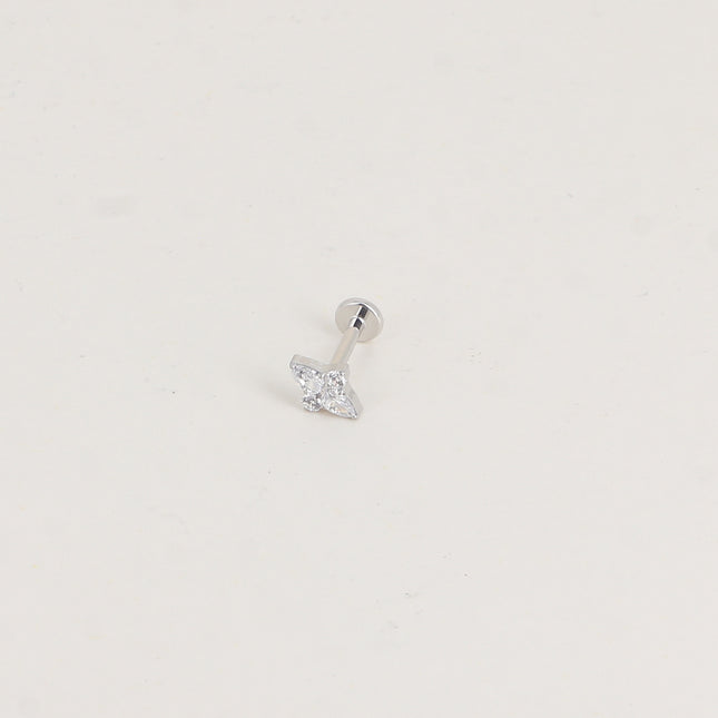 Piercing en titane - 4 petits cristaux