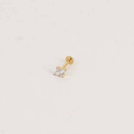 Piercing en titane - 4 petits cristaux