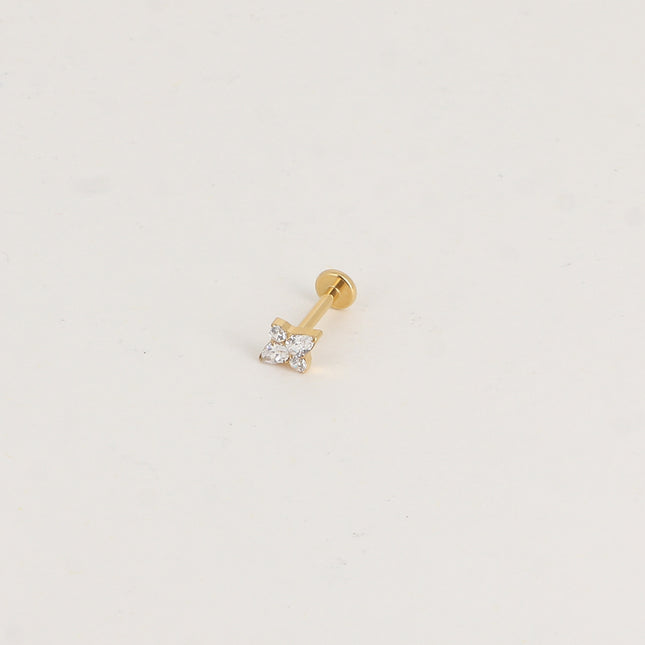 Piercing en titane - 4 petits cristaux