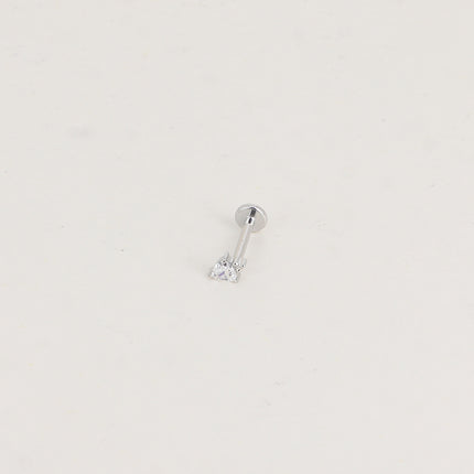 Piercing en titane - petit coeur en cristal