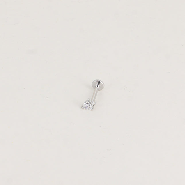 Piercing en titane - petit coeur en cristal