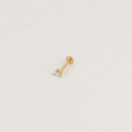 Piercing en titane - petit coeur en cristal