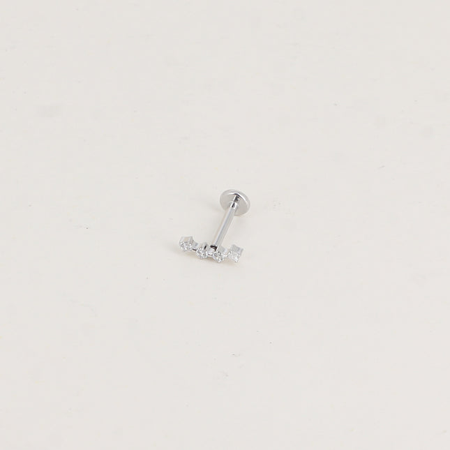 Piercing en titane - 4 cristaux