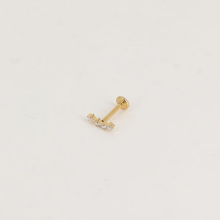 Piercing en titane - 4 cristaux