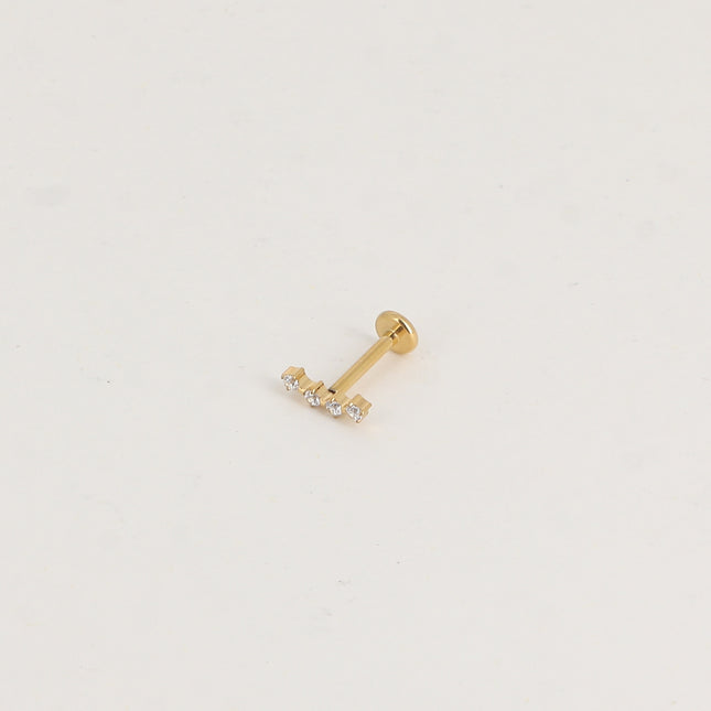 Piercing en titane - 4 cristaux
