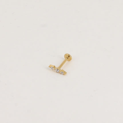 Piercing en titane - 3 cristaux