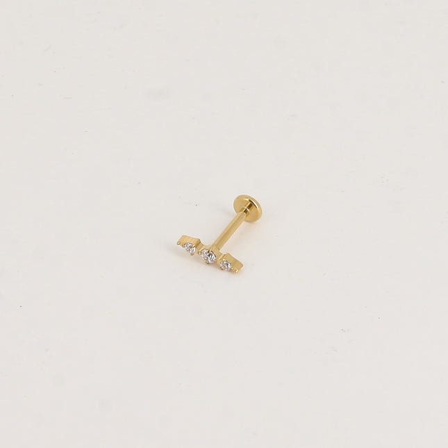 Piercing en titane - 3 cristaux
