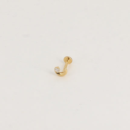 Piercing en titane - lune et cristal
