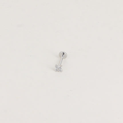 Piercing en titane - trèfle en cristal