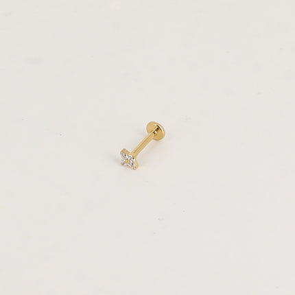 Piercing en titane - trèfle en cristal