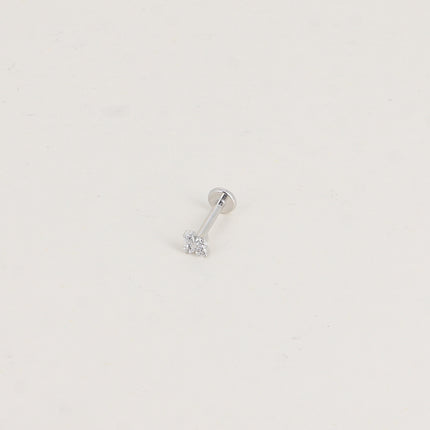 Piercing en titane - trèfle en cristal