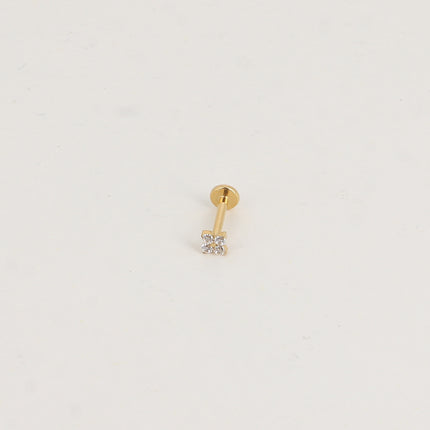 Piercing en titane - trèfle en cristal