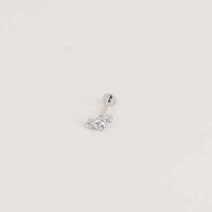 Piercing en titane - 3 cristaux