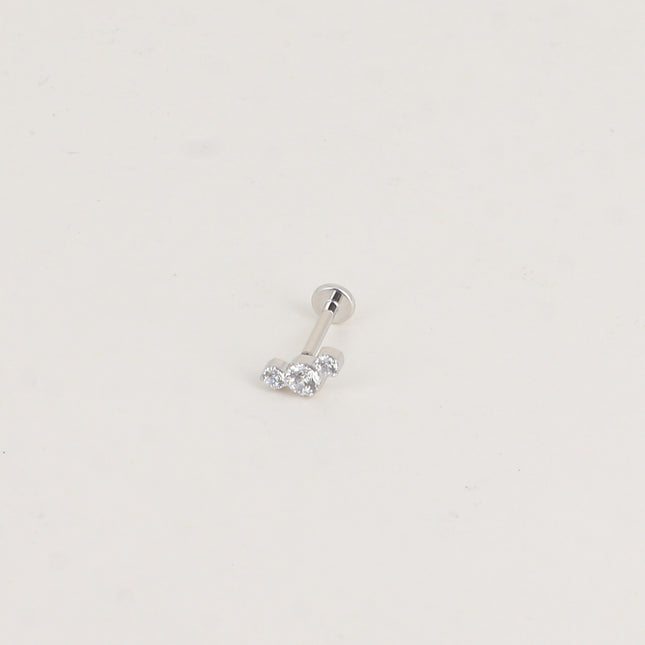 Piercing en titane - 3 cristaux