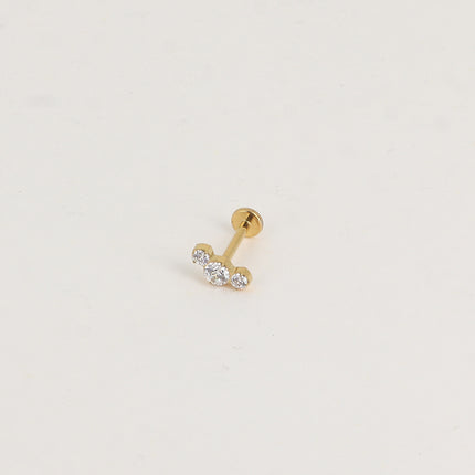 Piercing en titane - 3 cristaux