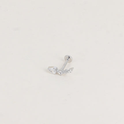 Piercing en titane - chaîne de 4 cristaux