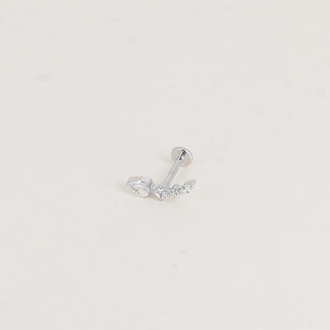Piercing en titane - chaîne de 4 cristaux