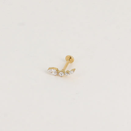Piercing en titane - chaîne de 4 cristaux