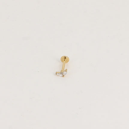 Piercing en titane - feuillage en cristal
