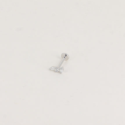Piercing en titane - feuillage en 3 cristaux