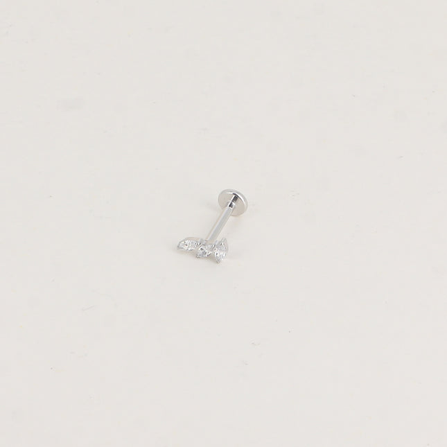 Piercing en titane - feuillage en 3 cristaux