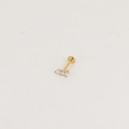 Piercing en titane - feuillage en 3 cristaux