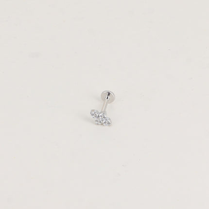 Piercing en titane - 4 cristaux