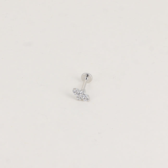 Piercing en titane - 4 cristaux