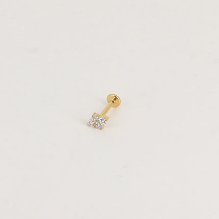 Piercing en titane - 4 cristaux