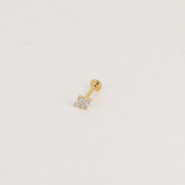 Piercing en titane - 4 cristaux