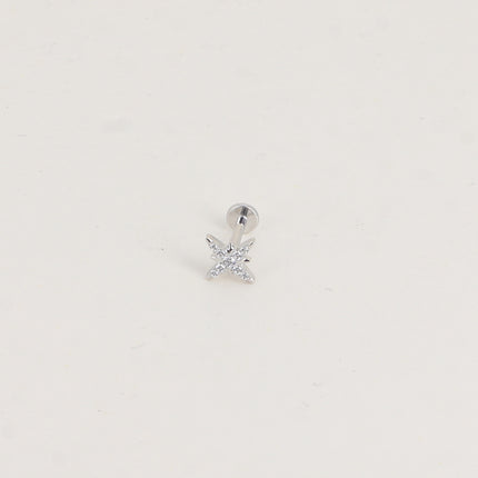 Piercing en titane - étoile du Nord en cristal