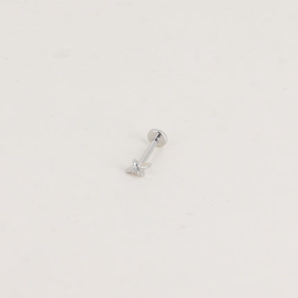 Piercing en titane - étoile avec cristal