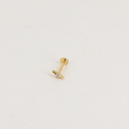 Piercing en titane - étoile avec cristal