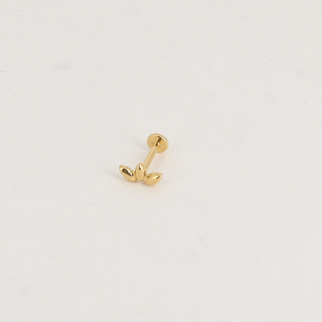 Piercing en titane - feuillage à 3 pétales