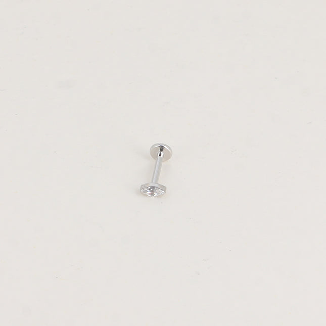 Piercing en titane - cristal oval