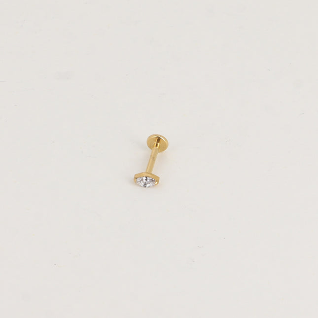 Piercing en titane - cristal oval