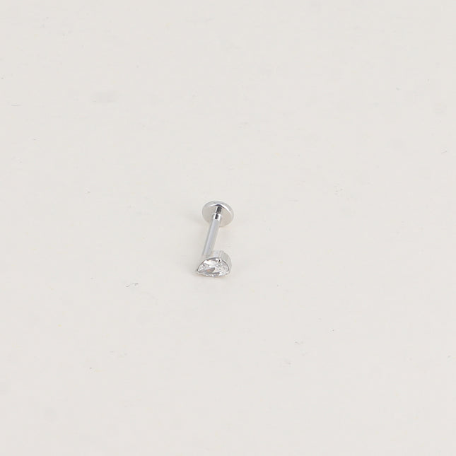 Piercing en titane - goutte en cristal