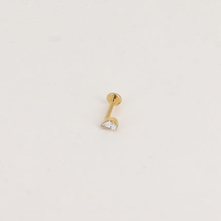 Piercing en titane - goutte en cristal