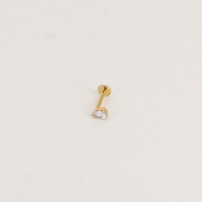 Piercing en titane - goutte en cristal