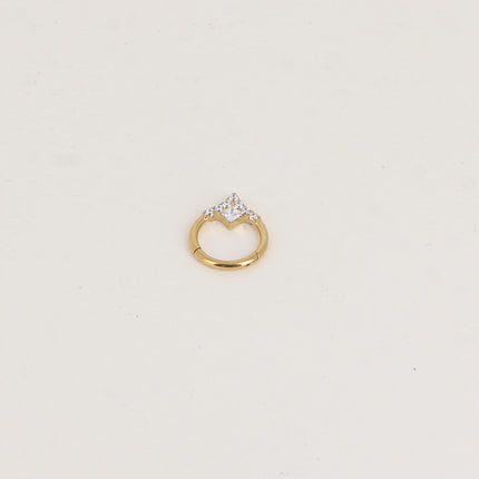 Piercing en titane - anneau clicker 8mm avec cristaux