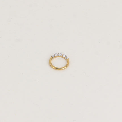 Piercing en titane - anneau clicker 10mm avec cristaux