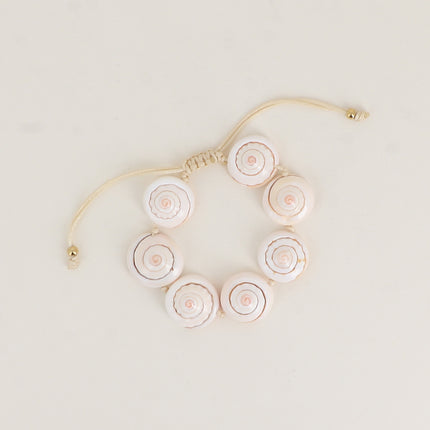 Bracelet sur cordon - perles coquillages naturels