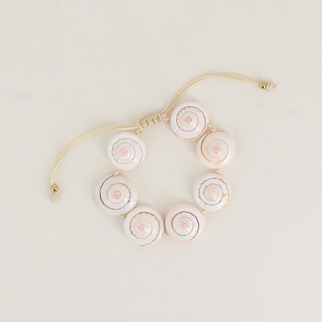 Bracelet sur cordon - perles coquillages naturels