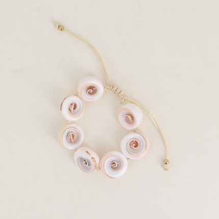 Bracelet sur cordon - perles coquillages naturels