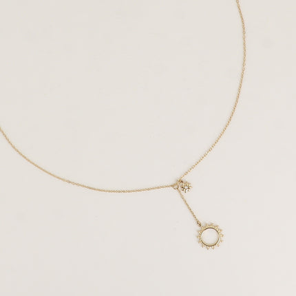 Collier Y - étoile et soleil aux traits fins