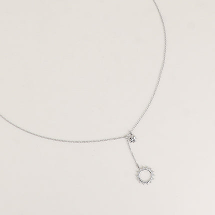 Collier Y - étoile et soleil aux traits fins