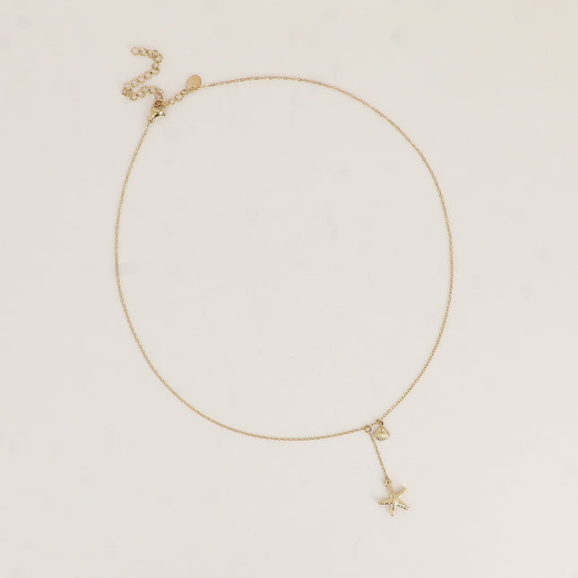 Collier Y - petit coquillage et étoile de mer
