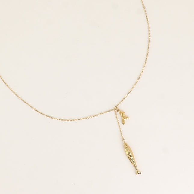 Collier Y - petit corail et poisson